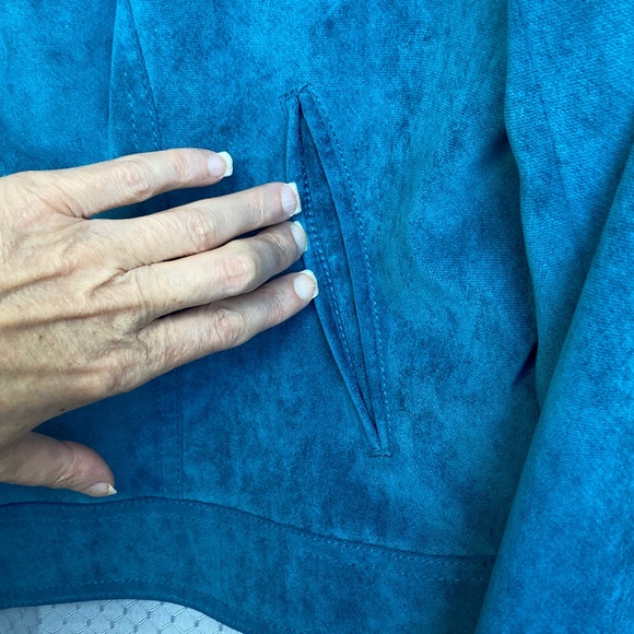 Vintage 90s collarless jacket lined hidden shoulder pads office business casual - Picture 16 of 17